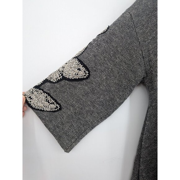 Ecote Kimono Cardigan Size S Embellished Open Front Boho Festival Tweed Eclectic - Picture 6 of 10